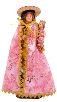 Manto rosado bordado