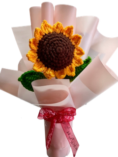 Ramo de girasol tejido a crochet