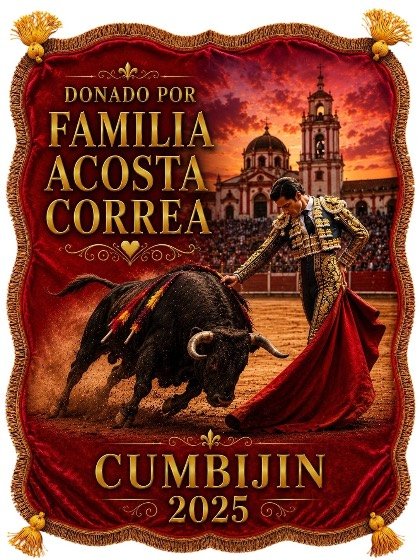 Colcha taurina bordada: Familia Acosta Correa, Cumbijín 2025