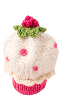 Gorro de cupcake tejido con botones