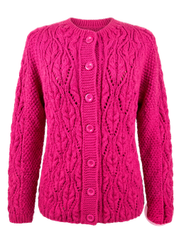 Cárdigan fucsia con trenzas